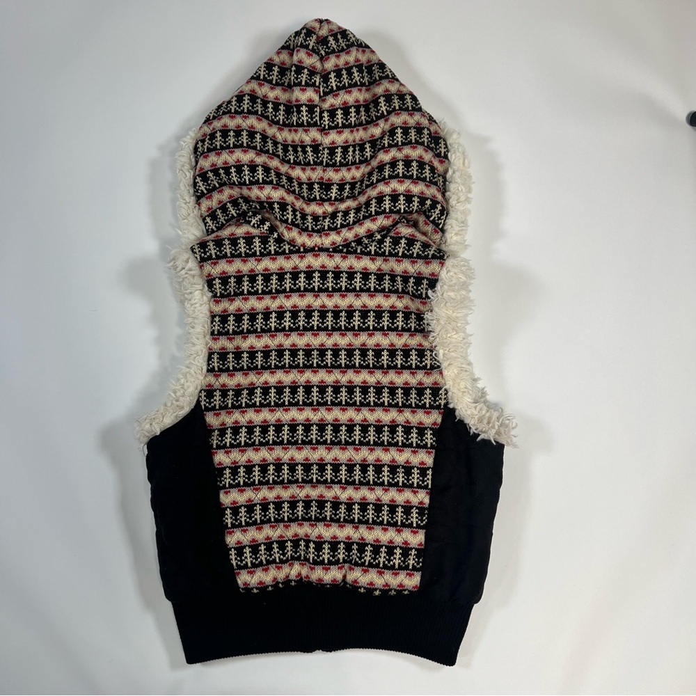 Vintage Y2K  Papaya Cropped Quilted Fur Lined Vest | Size Small | Zip Front - Picture 5 of 7